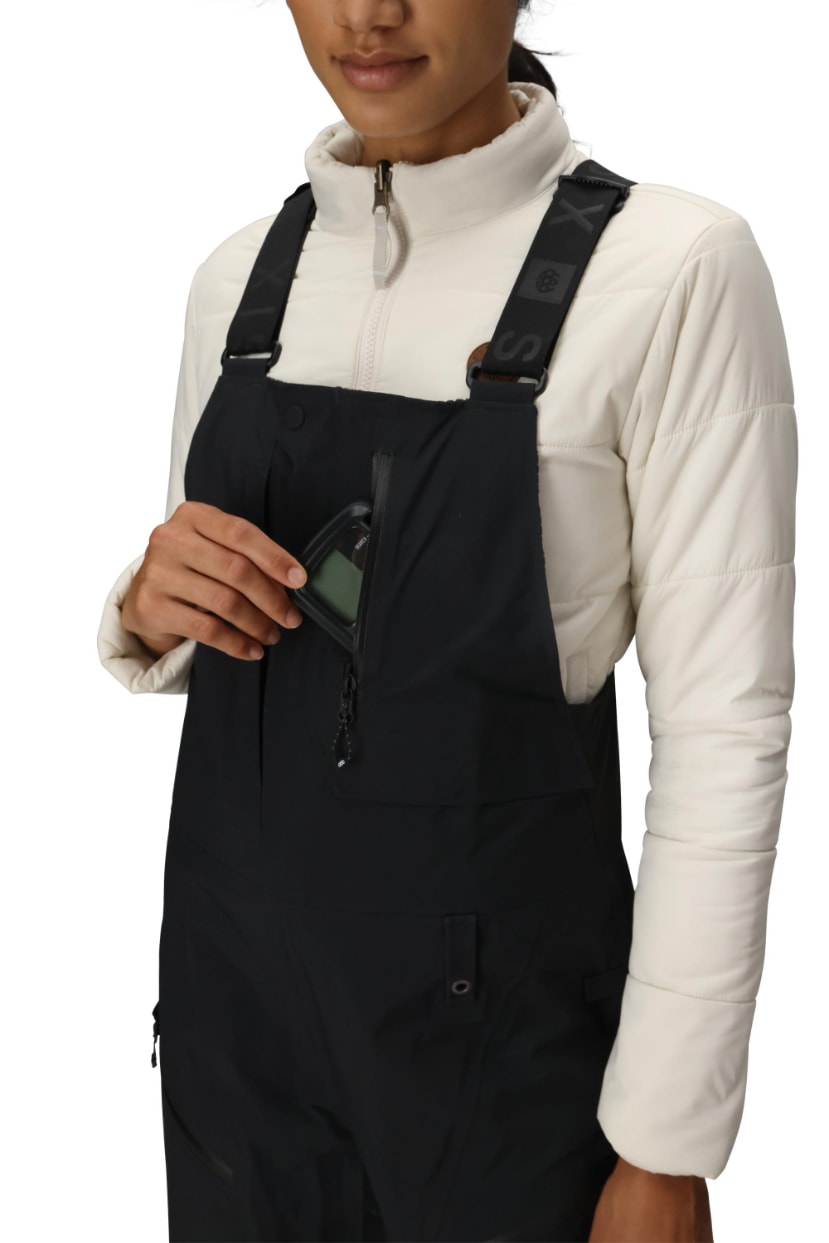 686 ロクハチロク WOMENS GORE-TEX DISPATCH SHELL BIB BLACK 25-26 スノーボード ウェア
