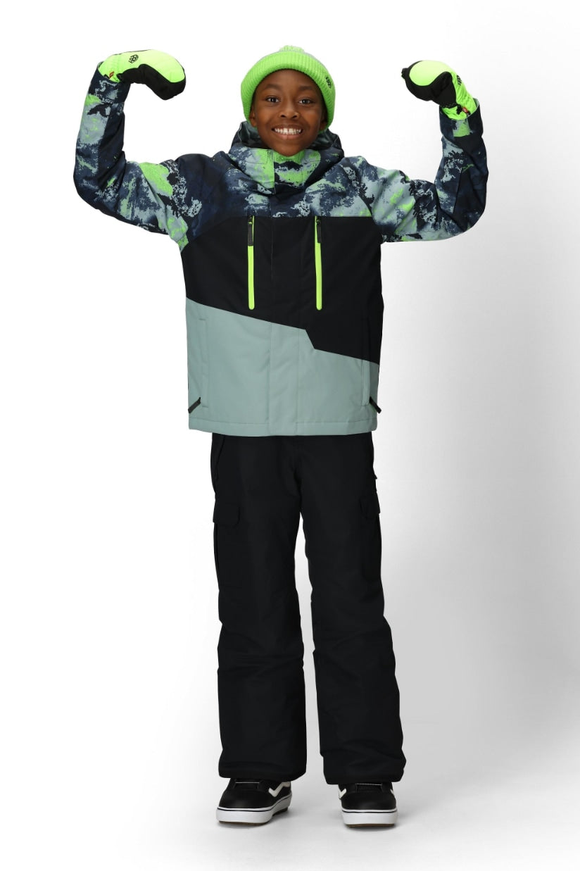 686 ロクハチロク Boys' Geo Insulated Jacket BLUE HEMISPHERE COLORBLOCK 25-26 スノーボード ウェア
