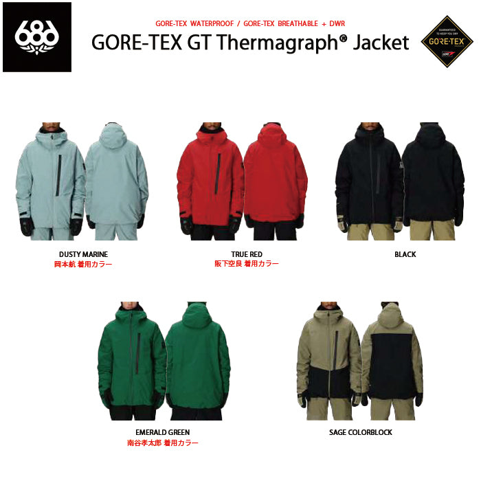 スノーボード ウェア シックスエイトシックス 686 MENS GORE-TEX GT THERMAGRAPH? JACKET TRUE RED 送料無料 日本正規品 予約商品 店頭受け取り可能