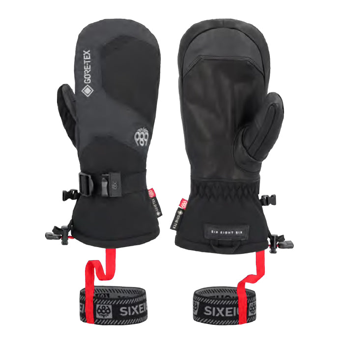 スノーボード グローブ シックスエイトシックス 686 686 MENS GORE-TEX LEATHER LINEAR MITT BLACK 25-26 送料無料 日本正規品