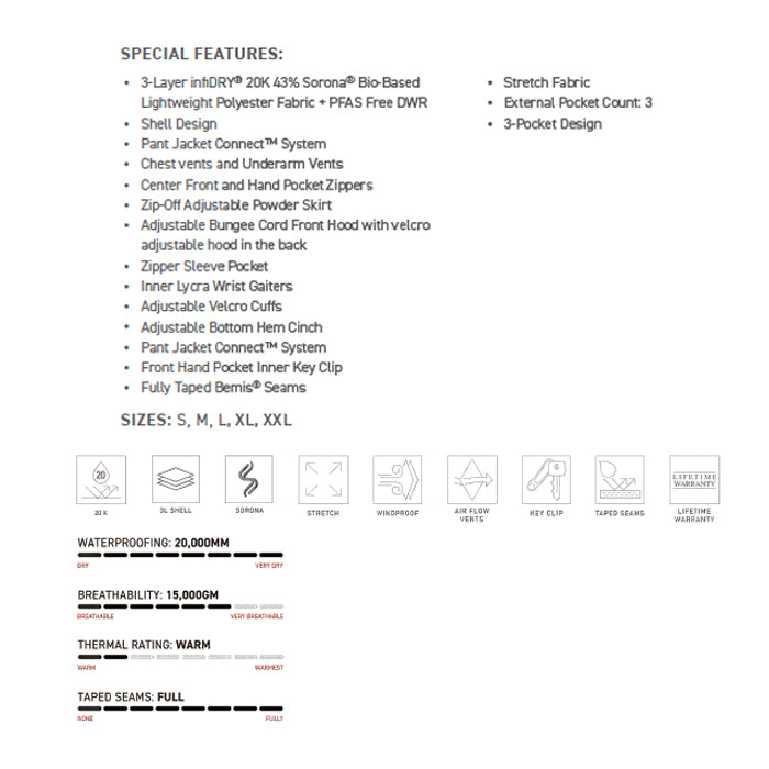 686 ロクハチロク MENS 2002 X3 SHELL JACKET TRUE RED COLORBLOCK 25-26 スノーボード ウェア