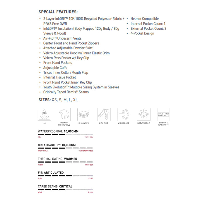 686 ロクハチロク Girls' Athena Insulated Jacket VIOLET COLORBLOCK 25-26 スノーボード ウェア