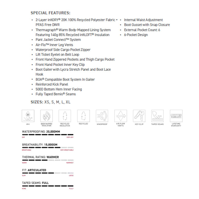 686 ロクハチロク WOMENS GEODE THERMAGRAPH PANT PEPPERCORN 25-26 スノーボード ウェア