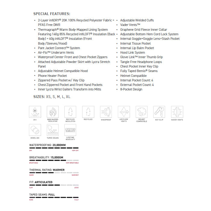 686 ロクハチロク WOMENS HYDRA THERMAGRAPHJACKET BLACK 25-26 スノーボード ウェア