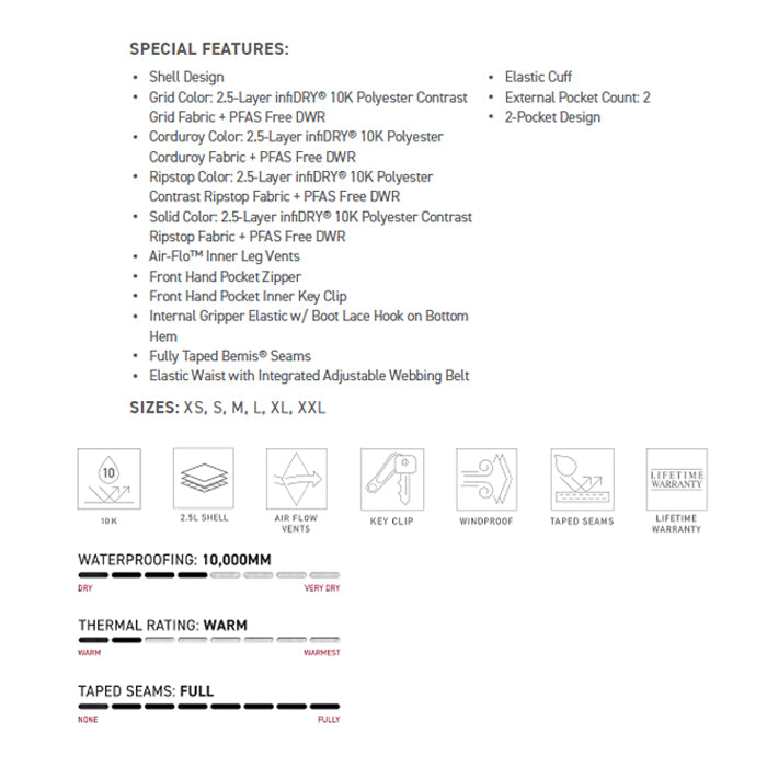 686 ロクハチロク Men's Ghost 2.5L Pant COFFEE CORDUROY 25-26 スノーボード ウェア