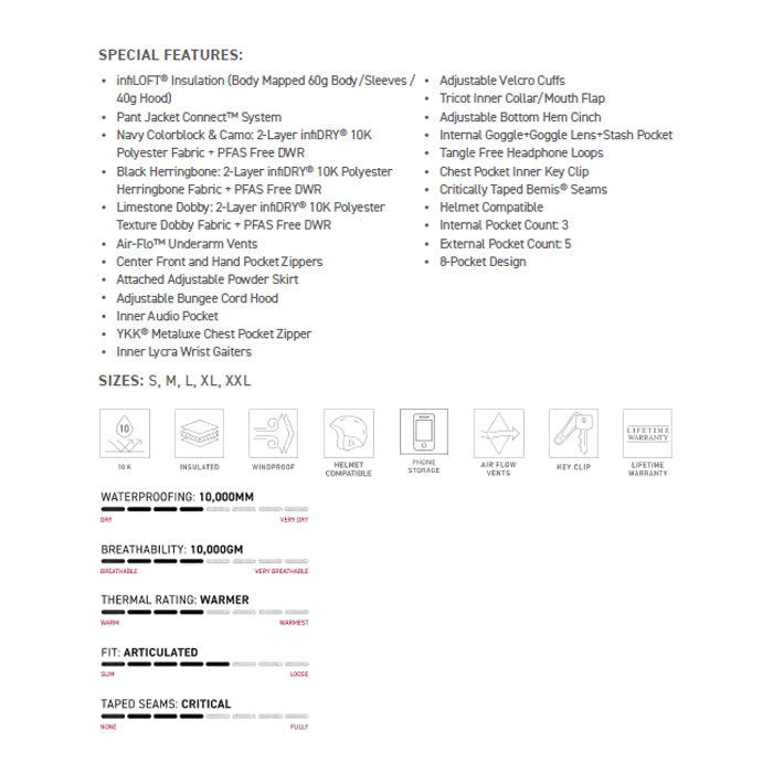 686 ロクハチロク MENS NIGHTLINE INSULATED JACKET LIMESTONE DOBBY 25-26 スノーボード ウェア