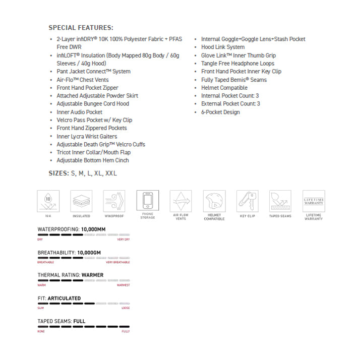 686 ロクハチロク MENS GEO INSULATED JACKET DUSTY MARINE COLORBLOCK 25-26 スノーボード ウェア