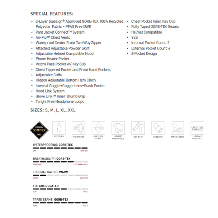 686 ロクハチロク MENS GORE-TEX FRAGMENT SHELL ANORAK BLACK HEMISPHERE 25-26 スノーボード ウェア