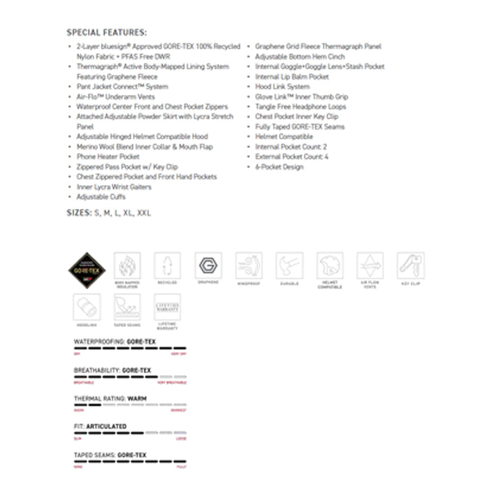 686 ロクハチロク MENS GORE-TEX GT THERMAGRAPHJACKET SAGE COLORBLOCK 25-26 スノーボード ウェア