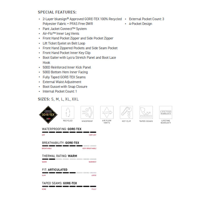 スノーボード ウェア シックスエイトシックス 686 MENS GORE-TEX CORE SHELL PANT BLACK 送料無料 日本正規品 予約商品 店頭受け取り可能