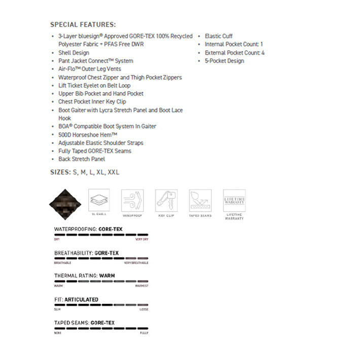 686 ロクハチロク MENS GORE-TEX 3L ATV BIB PEPPERCORN 25-26 スノーボード ウェア