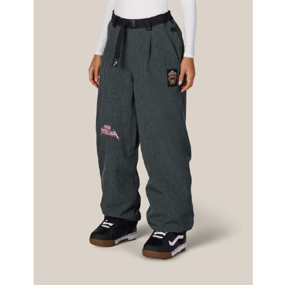 686 ウェア ロクハチロク WOMENS METALLICA BURNING SKULL SHELL PANT METALLICA BLACK DENIM M6WN453 26-27 スノーボードウェア 日本正規品