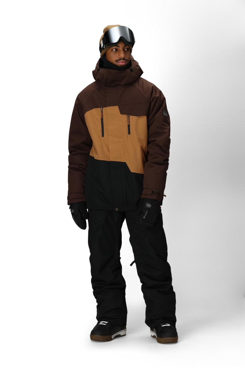 686 ロクハチロク MENS GEO INSULATED JACKET COFFEE COLORBLOCK 25-26 スノーボード ウェア