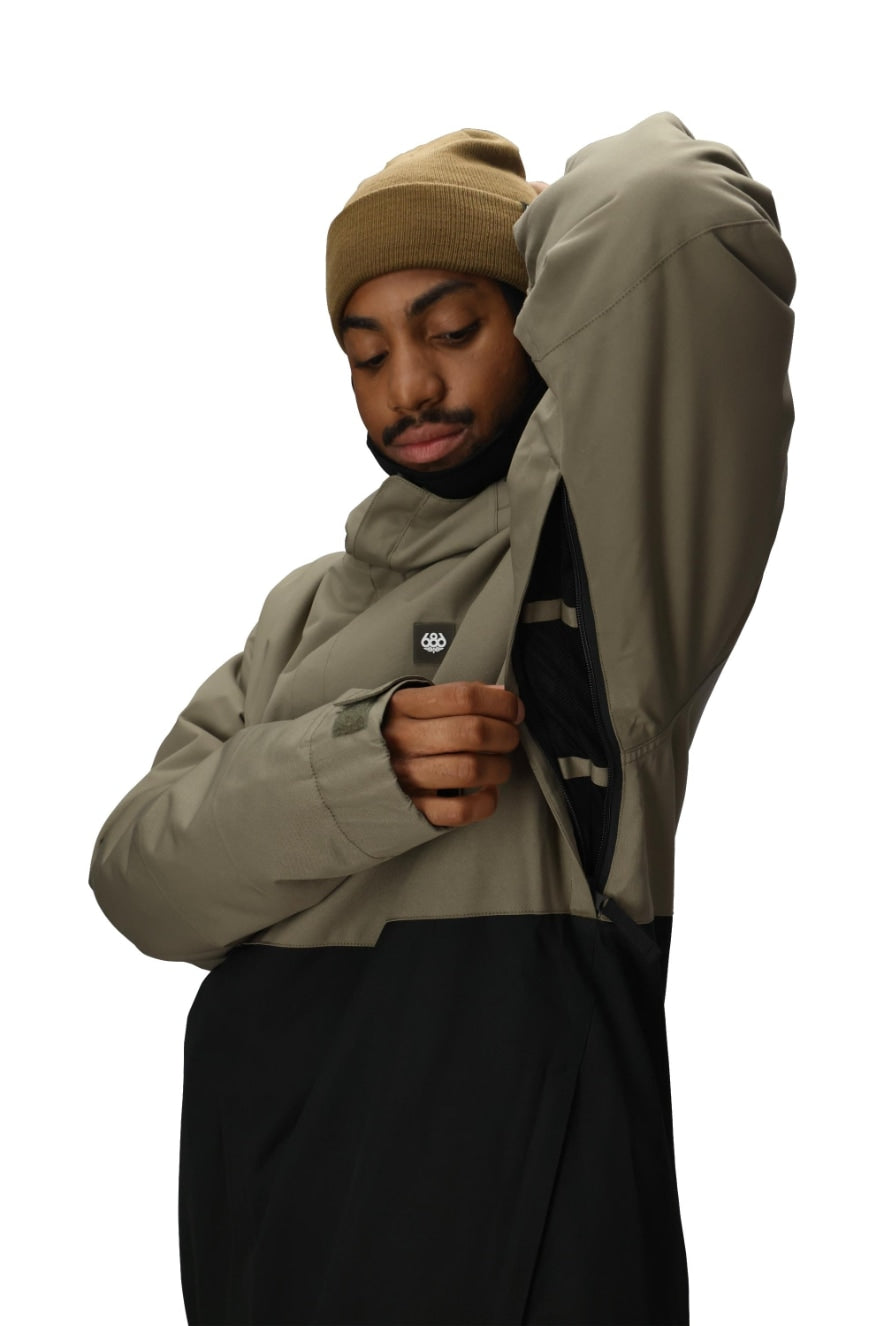 686 ロクハチロク MENS FOUNDATION INSULATED JACKET SAGE COLORBLOCK 25-26 スノーボード ウェア