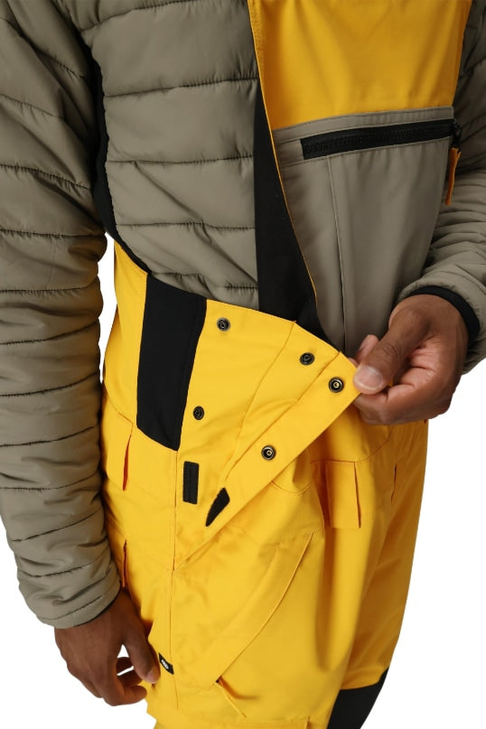 686 ロクハチロク MENS 20K HOT LAP SHELL BIB YELLOW GOLD COLORBLOCK 25-26 スノーボード ウェア