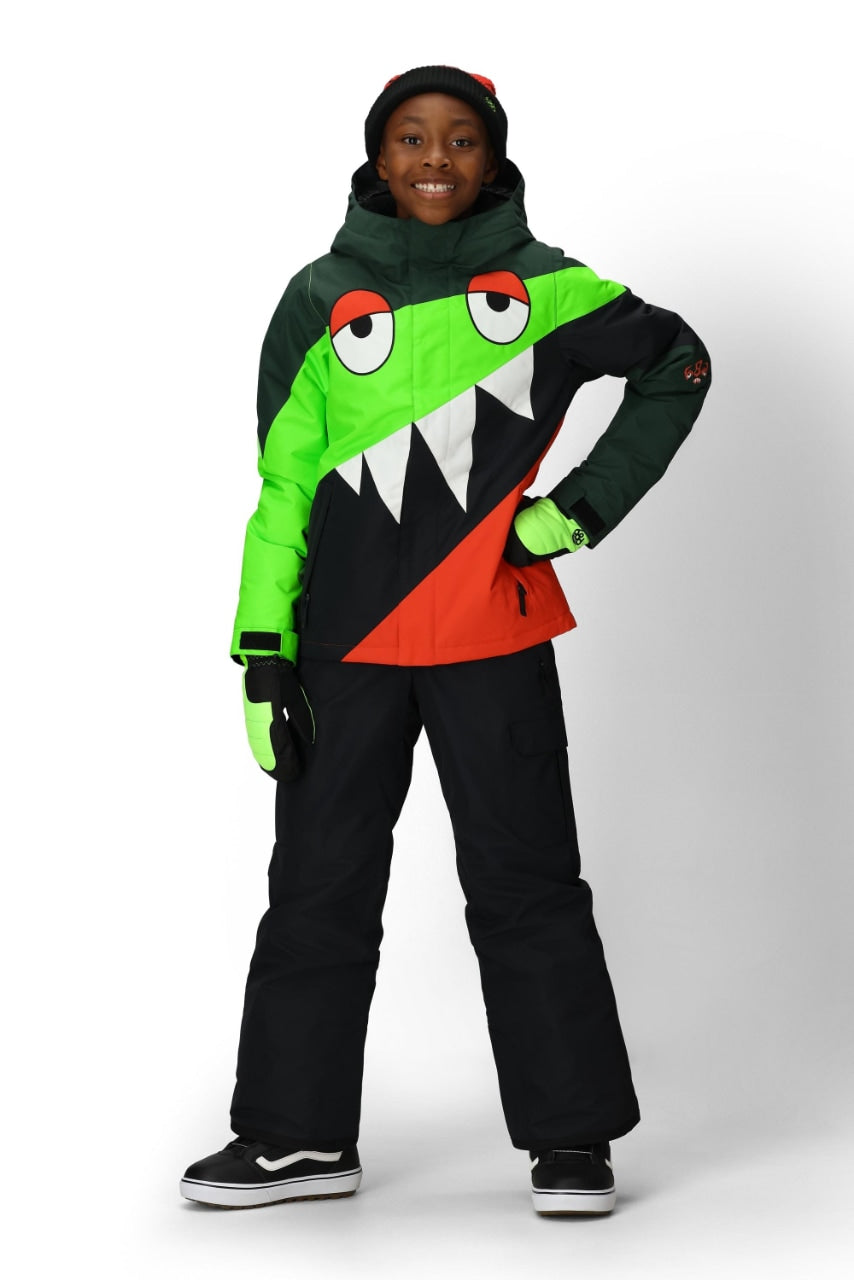 686 ロクハチロク BOYS SNAGGLETOOTH OWEN INSULATED JACKET BOREALIS GREEN COLORBLOCK 25-26 スノーボード ウェア
