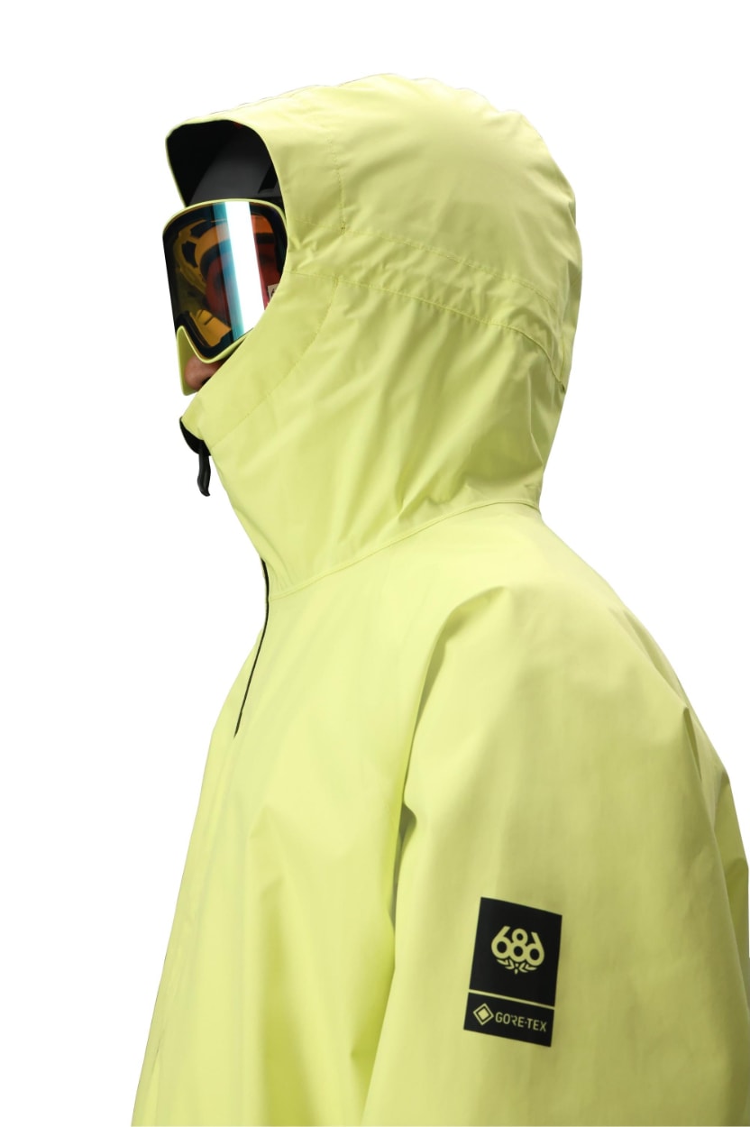 686 ロクハチロク MENS GORE-TEX FRAGMENT SHELL ANORAK DUSTY LIME 25-26 スノーボード ウェア