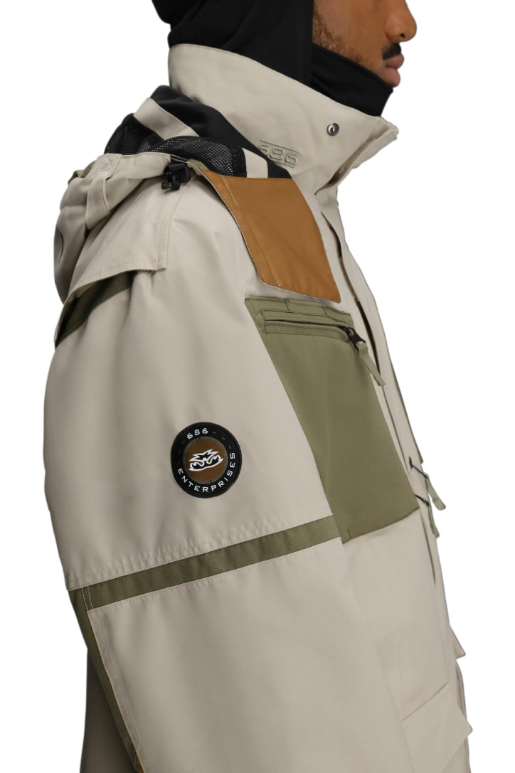 686 ロクハチロク MENS 2001 TRANSFER 2001 JACKET LIMESTONE COLORBLOCK 25-26 スノーボード ウェア