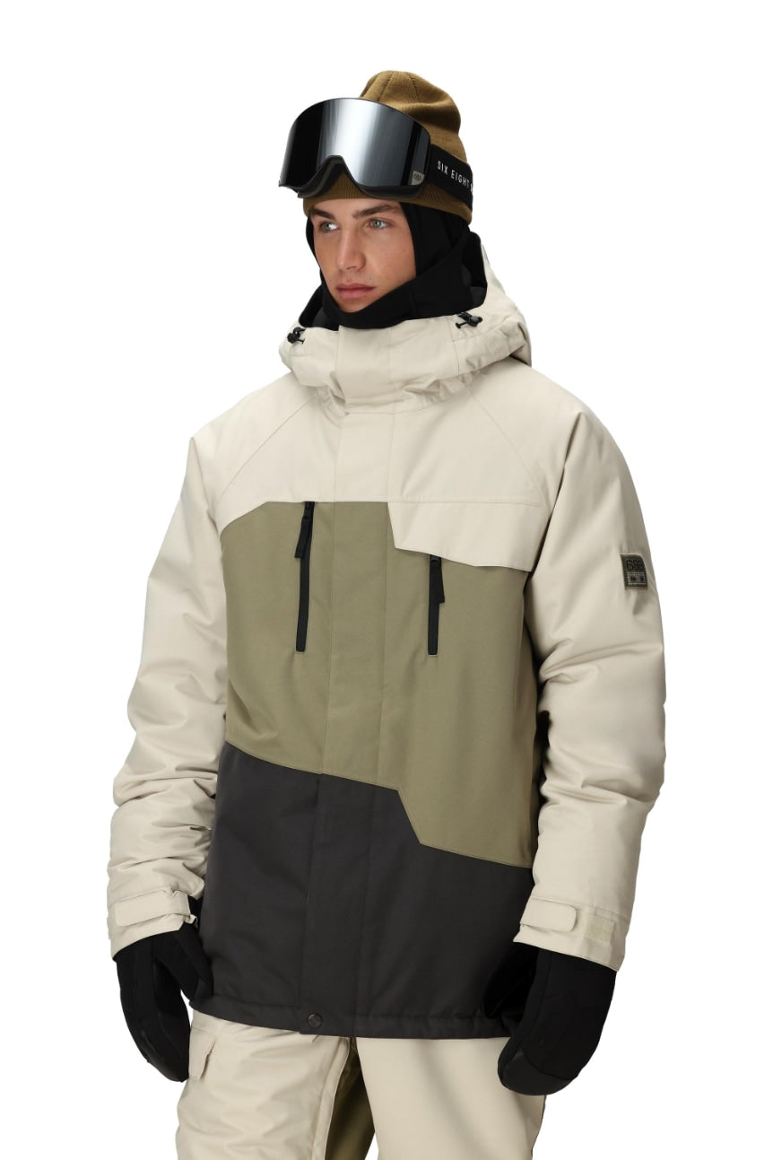 686 ロクハチロク MENS GEO INSULATED JACKET LIMESTONE COLORBLOCK 25-26 スノーボード ウェア