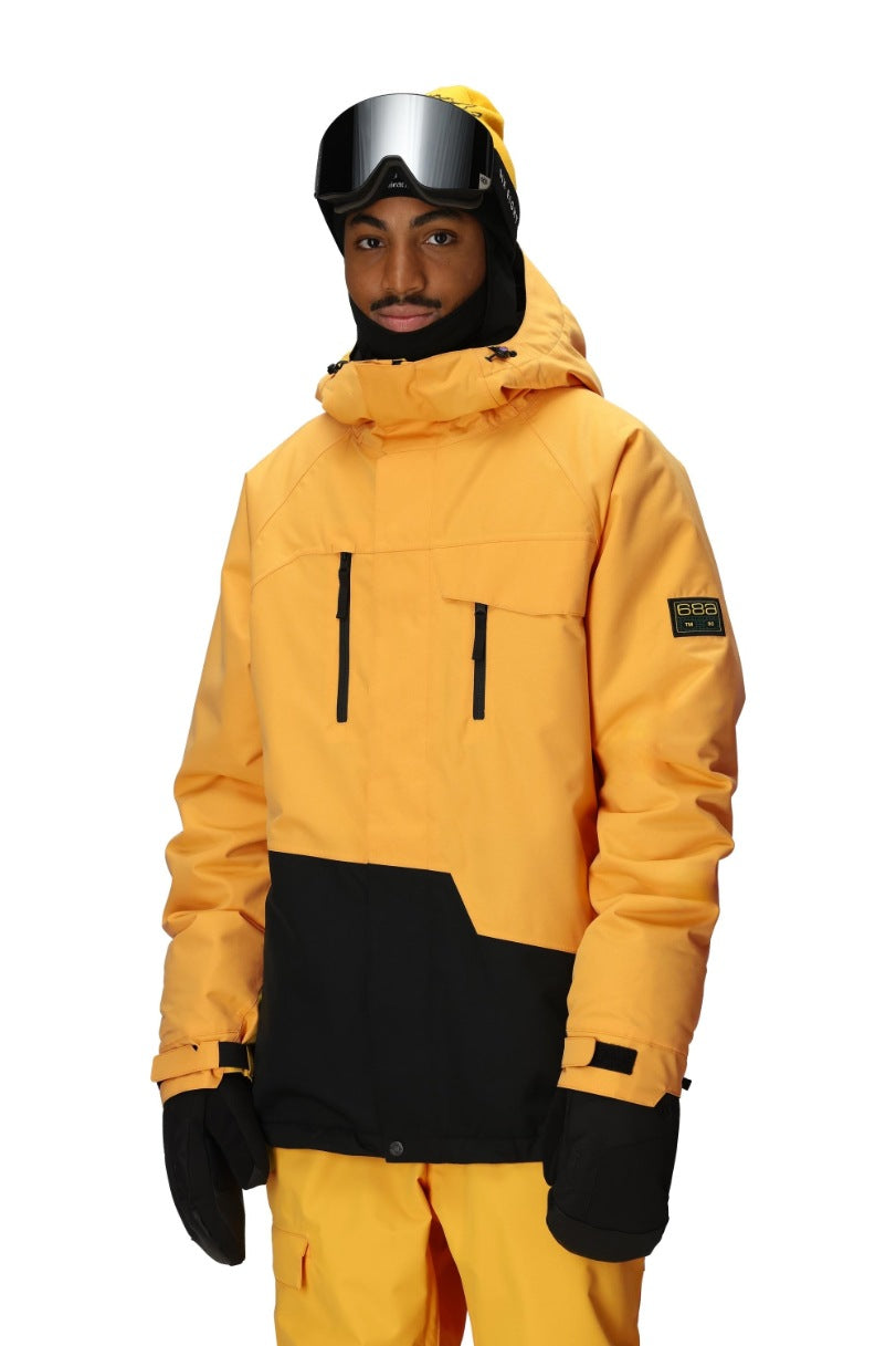 686 ロクハチロク MENS GEO INSULATED JACKET YELLOW GOLD COLORBLOCK 25-26 スノーボード ウェア