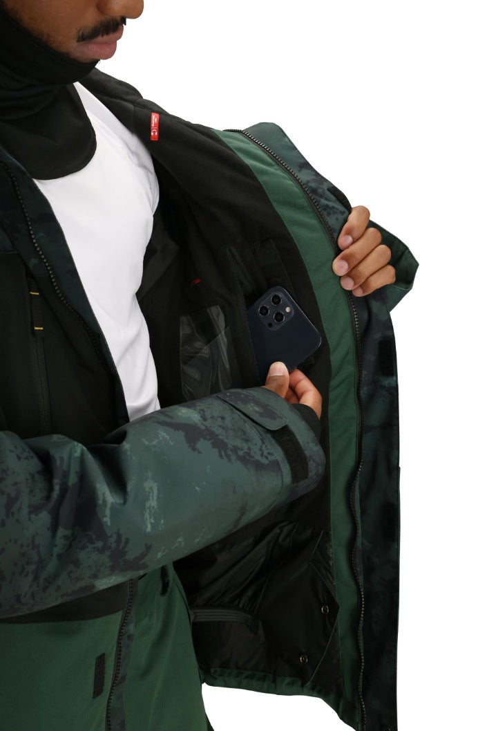 686 ロクハチロク MENS GEO INSULATED JACKET MOSS GREEN COLORBLOCK 25-26 スノーボード ウェア