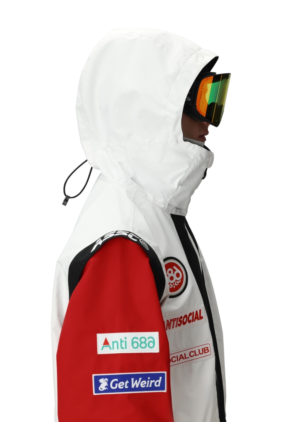 686 ロクハチロク MENS 686 ASSC F1 SHELL ANORAK ASSC WHITE COLORBLOCK 25-26 スノーボード ウェア