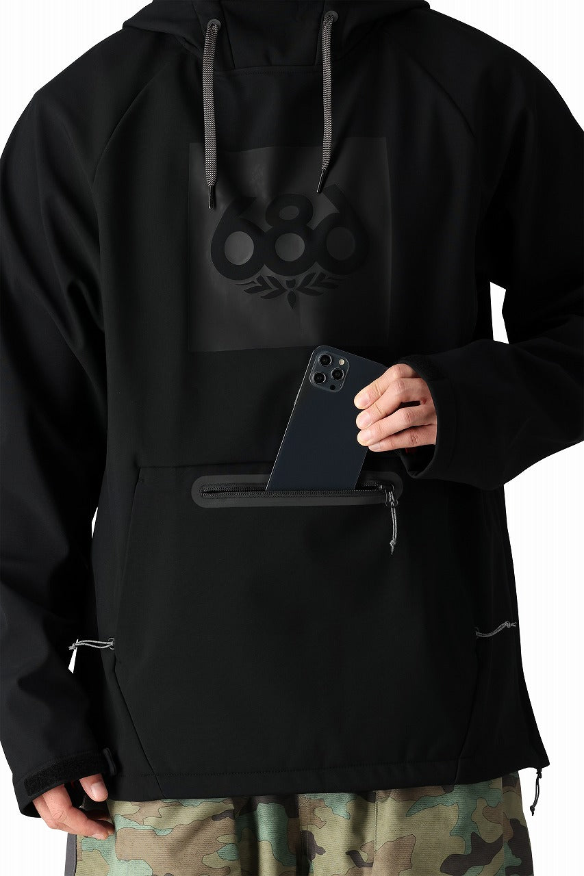 686 ロクハチロク Men's Waterproof Hoody BLACK 25-26 スノーボード ウェア