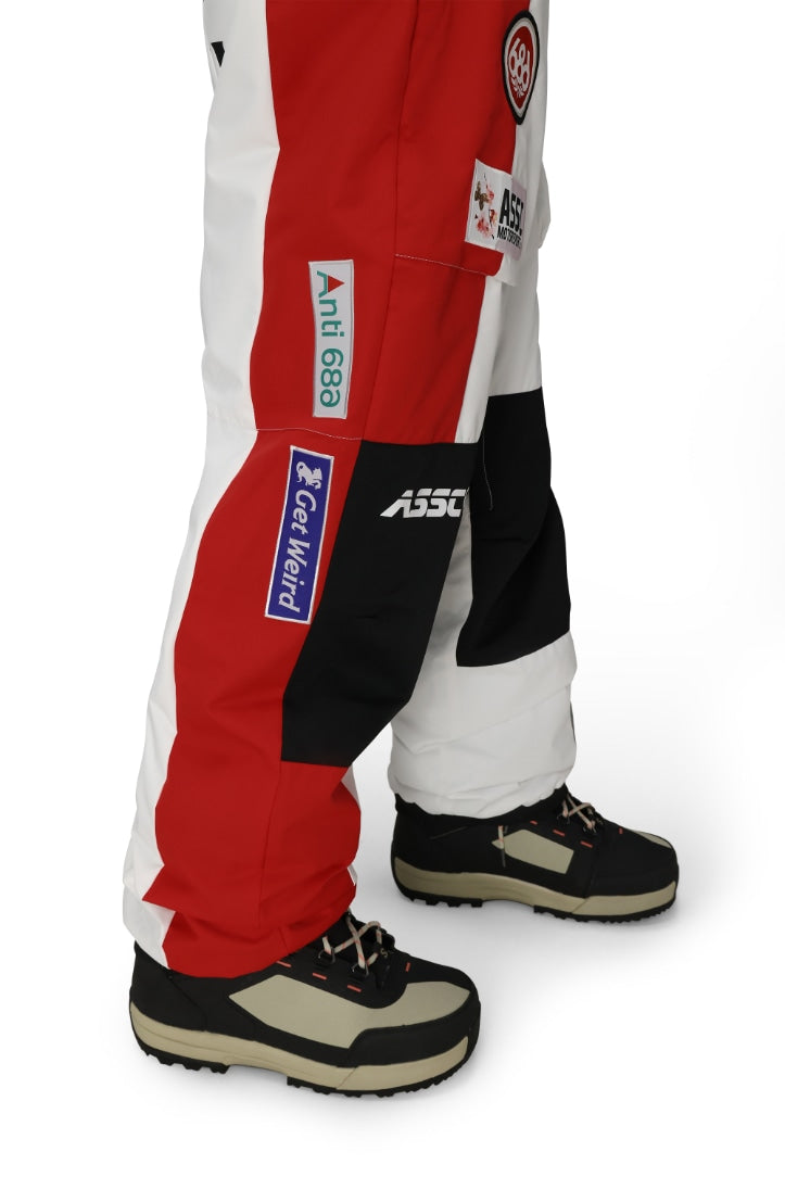 686 ロクハチロク MENS 686 ASSC F1 SHELL PANT ASSC WHITE COLORBLOCK 25-26 スノーボード ウェア