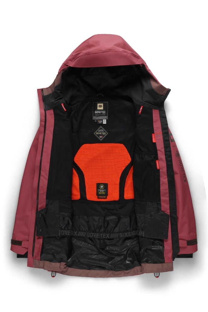 686 ロクハチロク WOMENS GORE-TEX SKYLINE THERMAGRAPHJACKET ROSEWOOD 25-26 スノーボード ウェア
