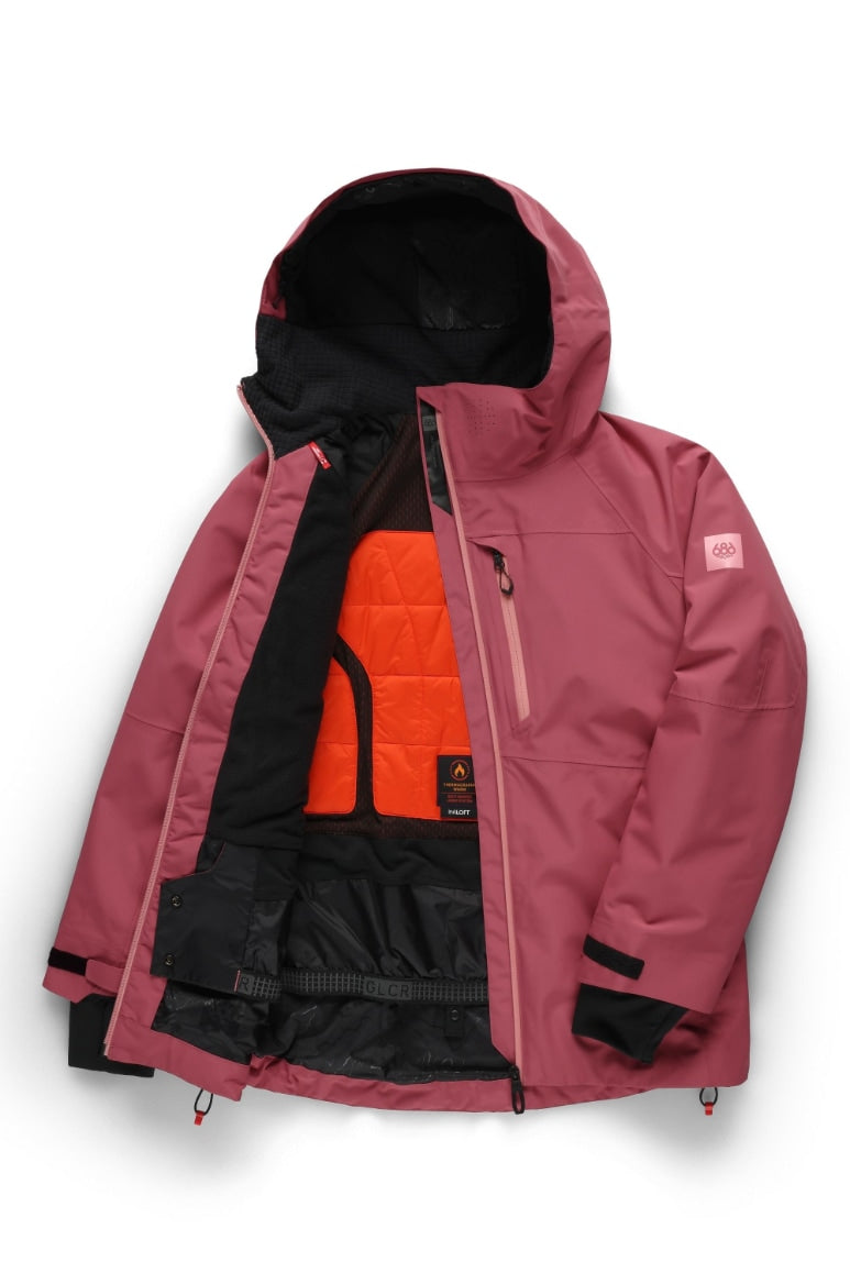 686 ロクハチロク WOMENS HYDRA THERMAGRAPHJACKET ROSEWOOD 25-26 スノーボード ウェア