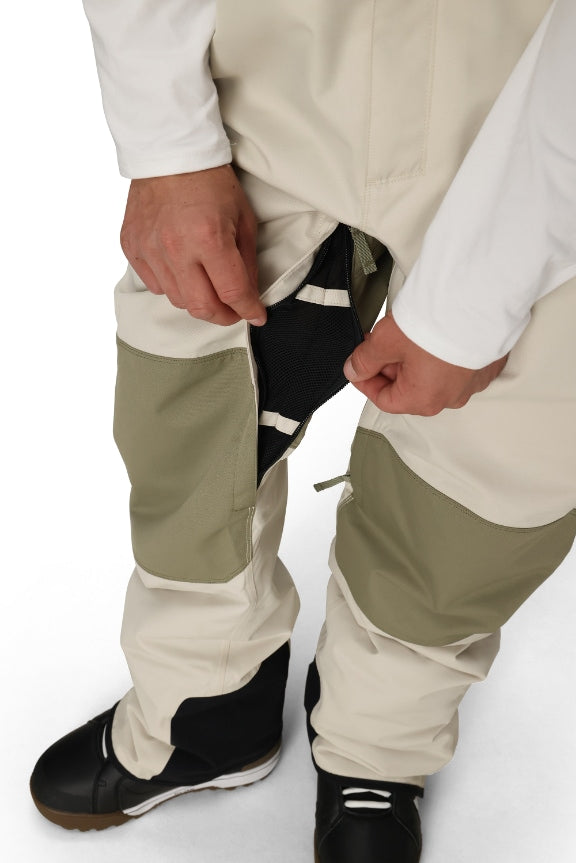 686 ロクハチロク MENS HOT LAP INSULATED BIB LIMESTONE COLORBLOCK 25-26 スノーボード ウェア
