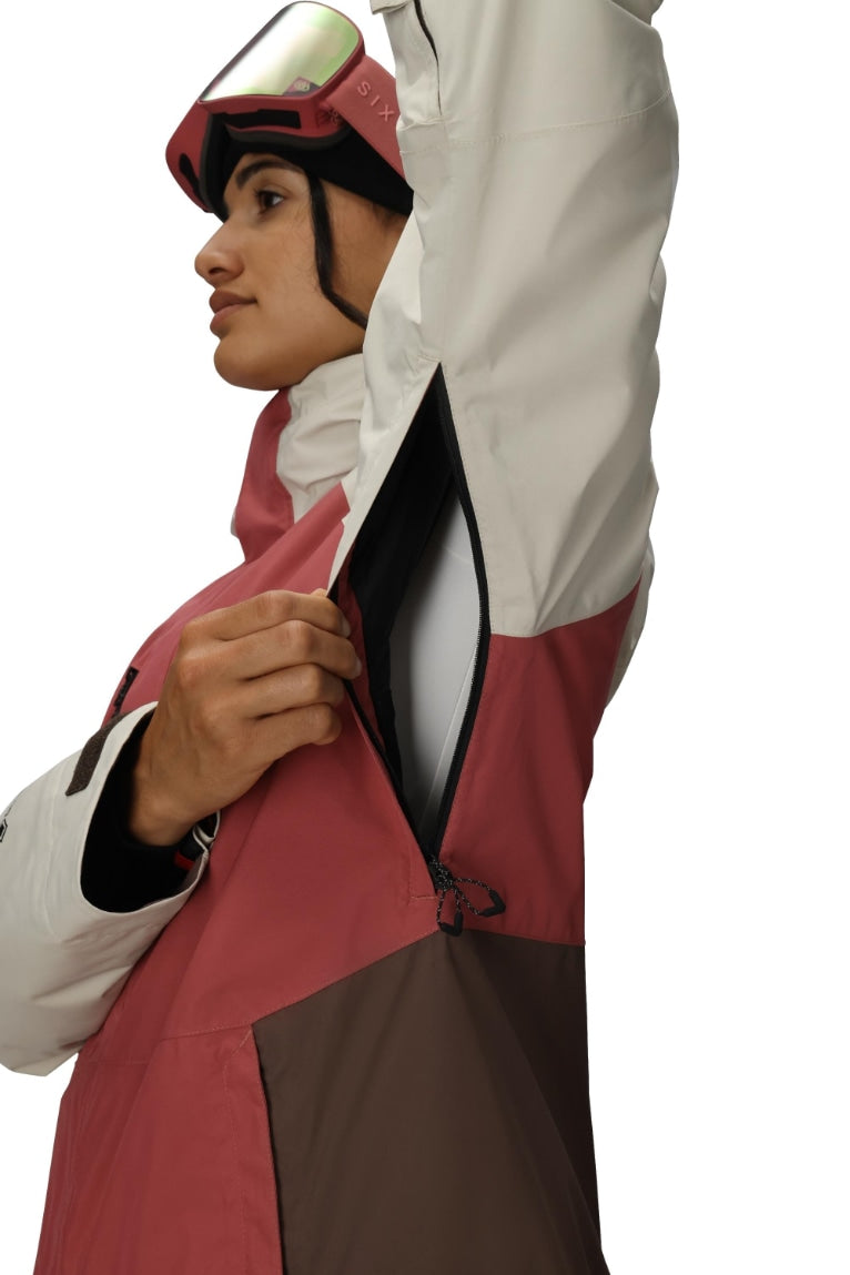 686 ロクハチロク WOMENS GORE-TEX WILLOW INSULATED JACKET ROSEWOOD COLORBLOCK 25-26 スノーボード ウェア
