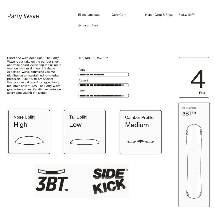 BATALEON バタレオン バタレオン BATALEON PARTY WAVE 25-26 スノーボード ボード