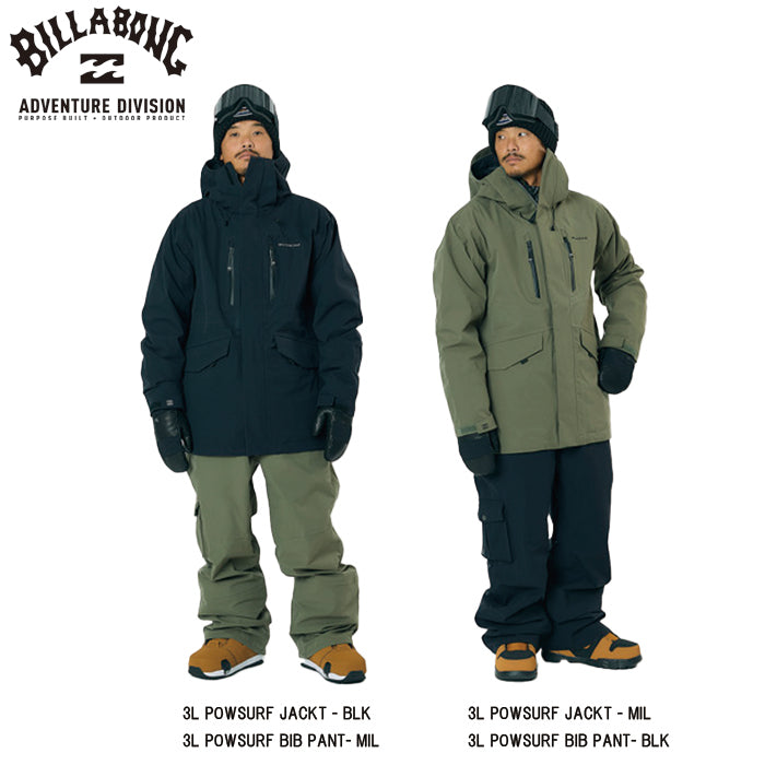 25-26 BILLABONG 3L POWSURF JACKET MIL 25-26 送料無料 予約商品 店頭受け取り可能