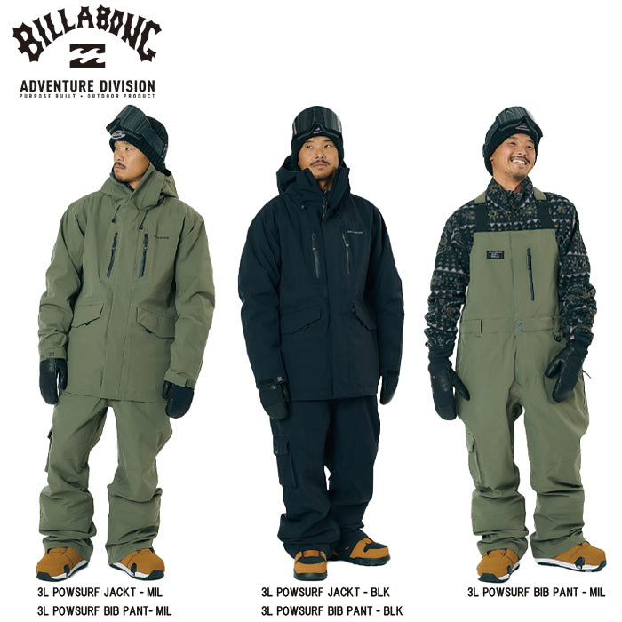 25-26 BILLABONG 3L POWSURF JACKET MIL 25-26 送料無料 予約商品 店頭受け取り可能