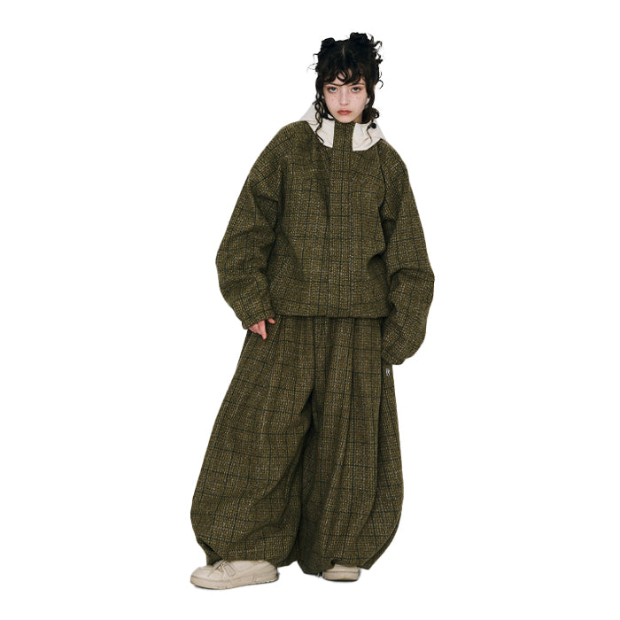 スノーボード ウェア ビーエスラビット BSRABBIT DSXBS CLASSIC WOOL HOODED JACKET KHAKI CHECK 25-26 送料無料 日本正規品