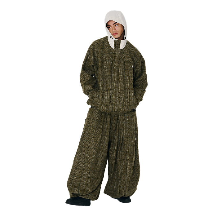 スノーボード ウェア ビーエスラビット BSRABBIT DSXBS CLASSIC WOOL HOODED JACKET KHAKI CHECK 25-26 送料無料 日本正規品