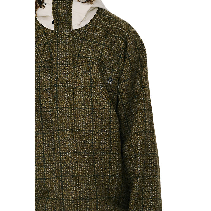スノーボード ウェア ビーエスラビット BSRABBIT DSXBS CLASSIC WOOL HOODED JACKET KHAKI CHECK 25-26 送料無料 日本正規品