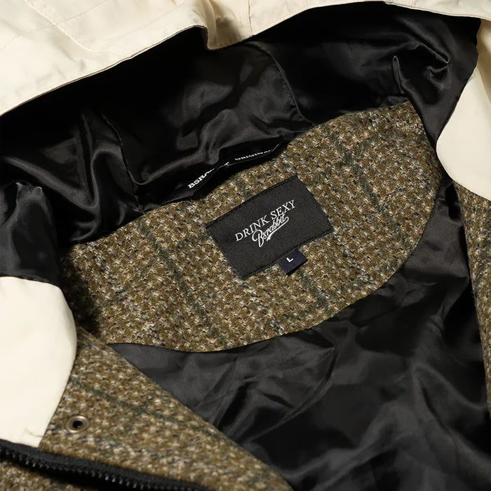 スノーボード ウェア ビーエスラビット BSRABBIT DSXBS CLASSIC WOOL HOODED JACKET KHAKI CHECK 25-26 送料無料 日本正規品