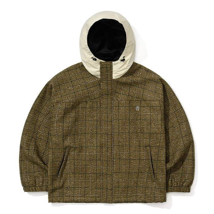 スノーボード ウェア ビーエスラビット BSRABBIT DSXBS CLASSIC WOOL HOODED JACKET KHAKI CHECK 25-26 送料無料 日本正規品