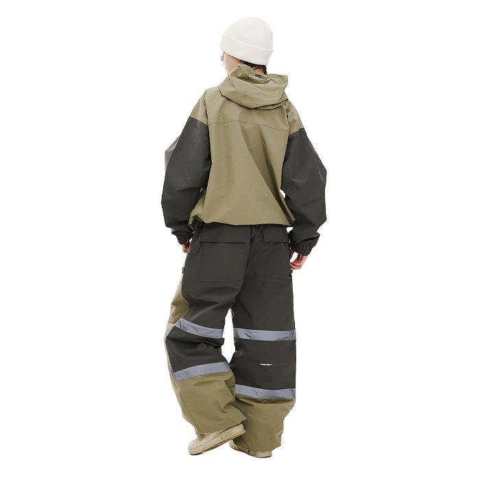 スノーボード ウェア ビーエスラビット BSRABBIT ORIGINAL POT-X REFLECTIVE WIDE JOGGER PANTS KHAKI 25-26 送料無料 日本正規品