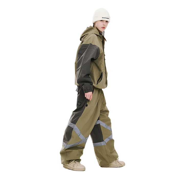 スノーボード ウェア ビーエスラビット BSRABBIT ORIGINAL POT-X REFLECTIVE WIDE JOGGER PANTS KHAKI 25-26 送料無料 日本正規品