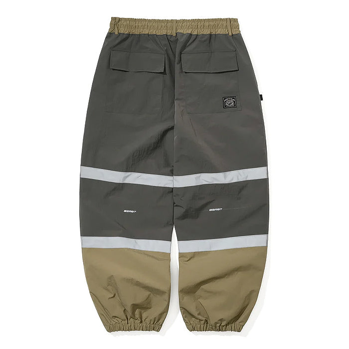 スノーボード ウェア ビーエスラビット BSRABBIT ORIGINAL POT-X REFLECTIVE WIDE JOGGER PANTS KHAKI 25-26 送料無料 日本正規品
