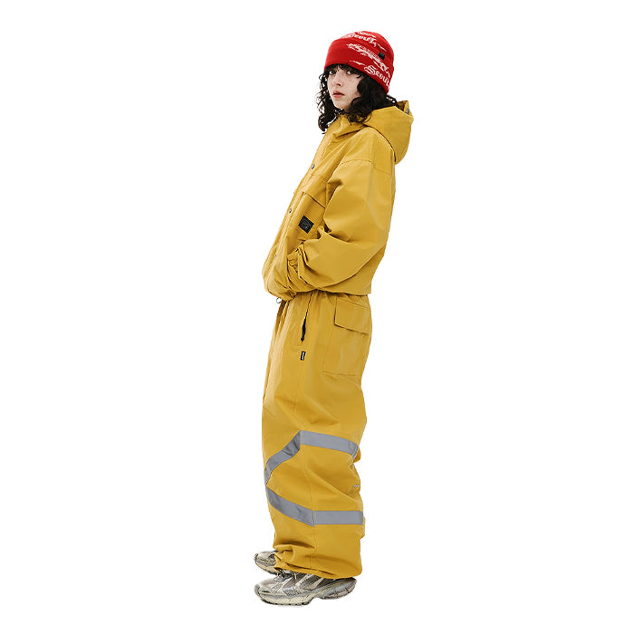 スノーボード ウェア ビーエスラビット BSRABBIT ORIGINAL POT-X REFLECTIVE WIDE JOGGER PANTS MUSTARD 25-26 日本正規品