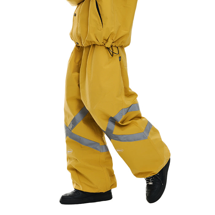 スノーボード ウェア ビーエスラビット BSRABBIT ORIGINAL POT-X REFLECTIVE WIDE JOGGER PANTS MUSTARD 25-26 日本正規品