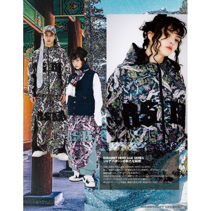 スノーボード ウェア ビーエスラビット BSRABBIT BSRB KR JAGAE ART HOODED JACKET GREEN 25-26 送料無料 日本正規品