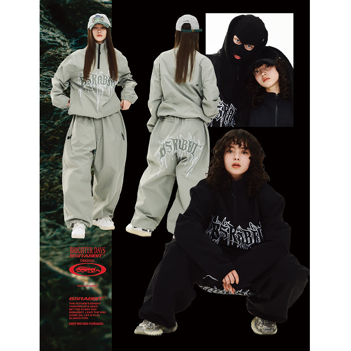 スノーボード ウェア ビーエスラビット BSRABBIT DEATH LOGO 3L ANORAK JACKET GRAY 25-26 送料無料 日本正規品 予約商品 店頭受け取り可能