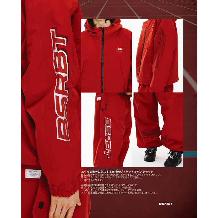 スノーボード ウェア ビーエスラビット BSRABBIT LIGHT ACTIVE SUPER WIDE JOGGER PANTS RED 25-26 送料無料 日本正規品 予約商品 店頭受け取り可能