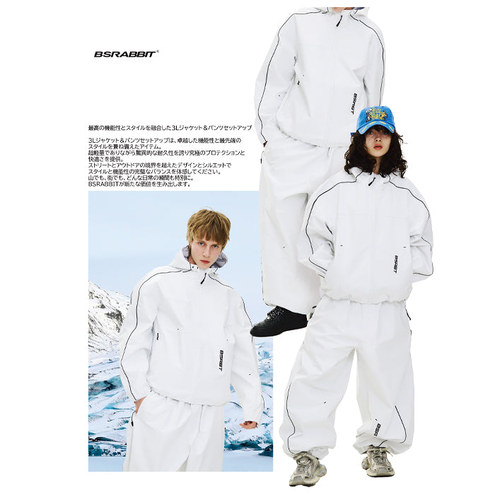 スノーボード ウェア ビーエスラビット BSRABBIT STREAM LINE HOODIE 3L HOODED JACKET WHITE 25-26 送料無料 日本正規品 予約商品 店頭受け取り可能