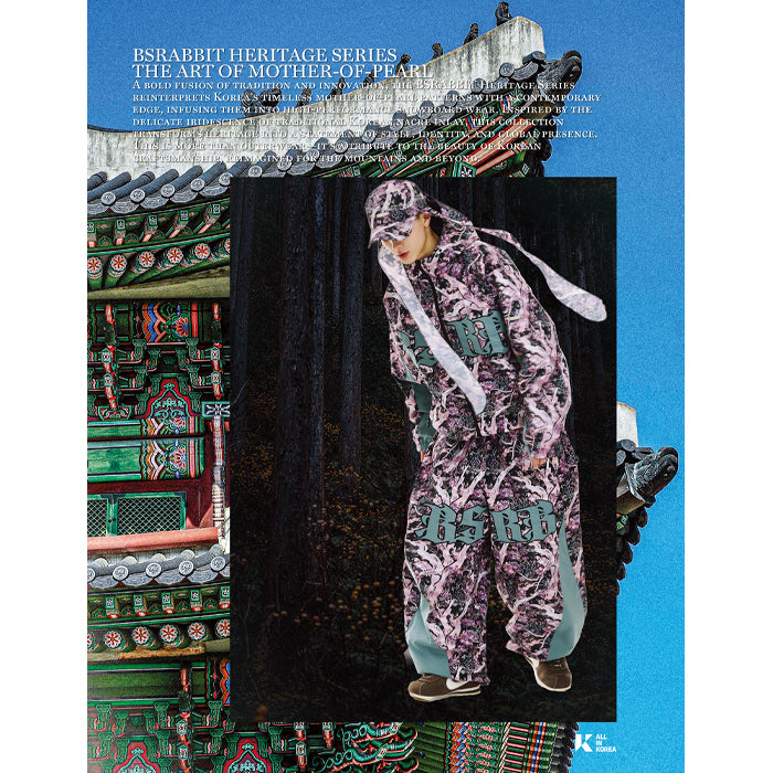 スノーボード ウェア ビーエスラビット BSRABBIT BSRB KR JAGAE ART HOODED JACKET GREEN 25-26 送料無料 日本正規品